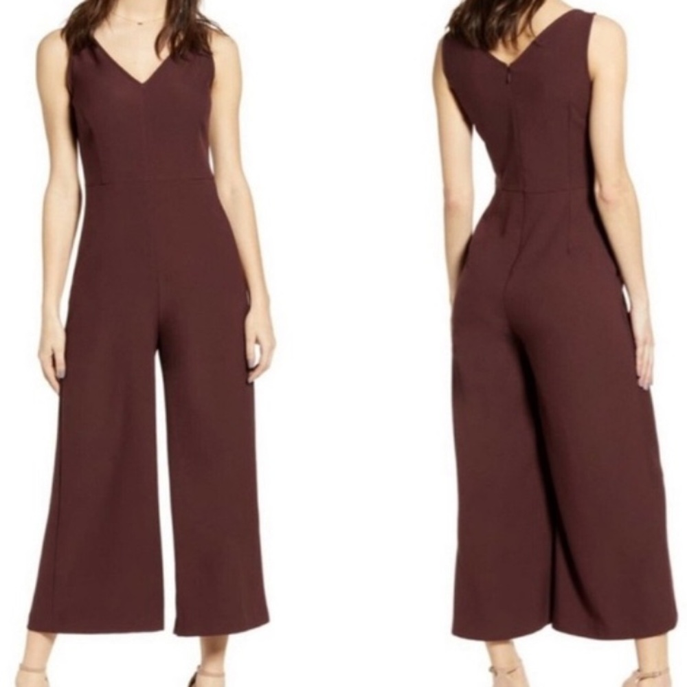 Chic Burgundy/chocolate  Sleeveless Jumpsuit